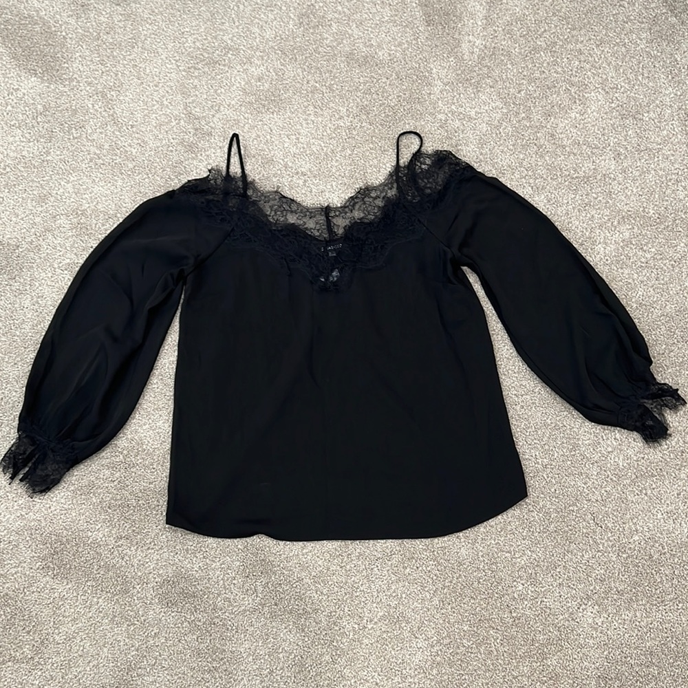 NWT black lace top